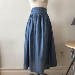 AA Elisa Tie Waist Skirt, Chambray, 4